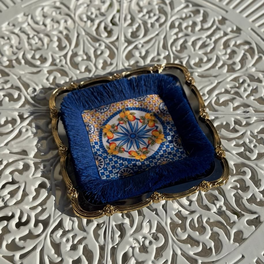 Mavi Oklu Limonlu Püsküllü Peçete