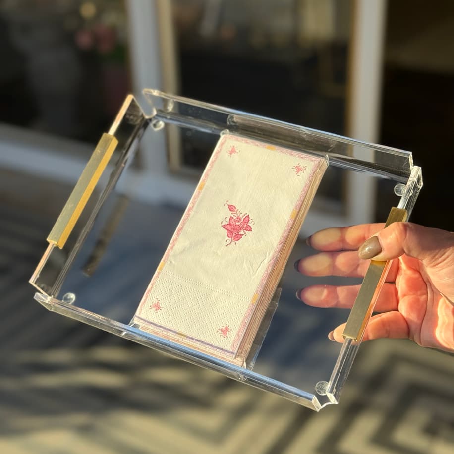 Pembe çiçekli peçete 10’lu